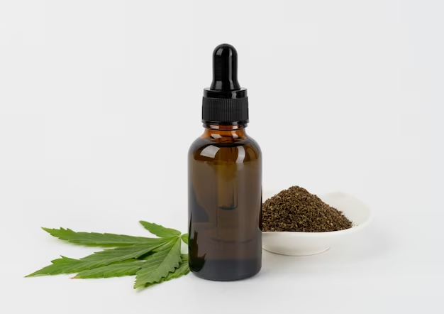 A jar stands on the background of hemp and grains